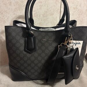 Nine West Black and Gray Tote Bag